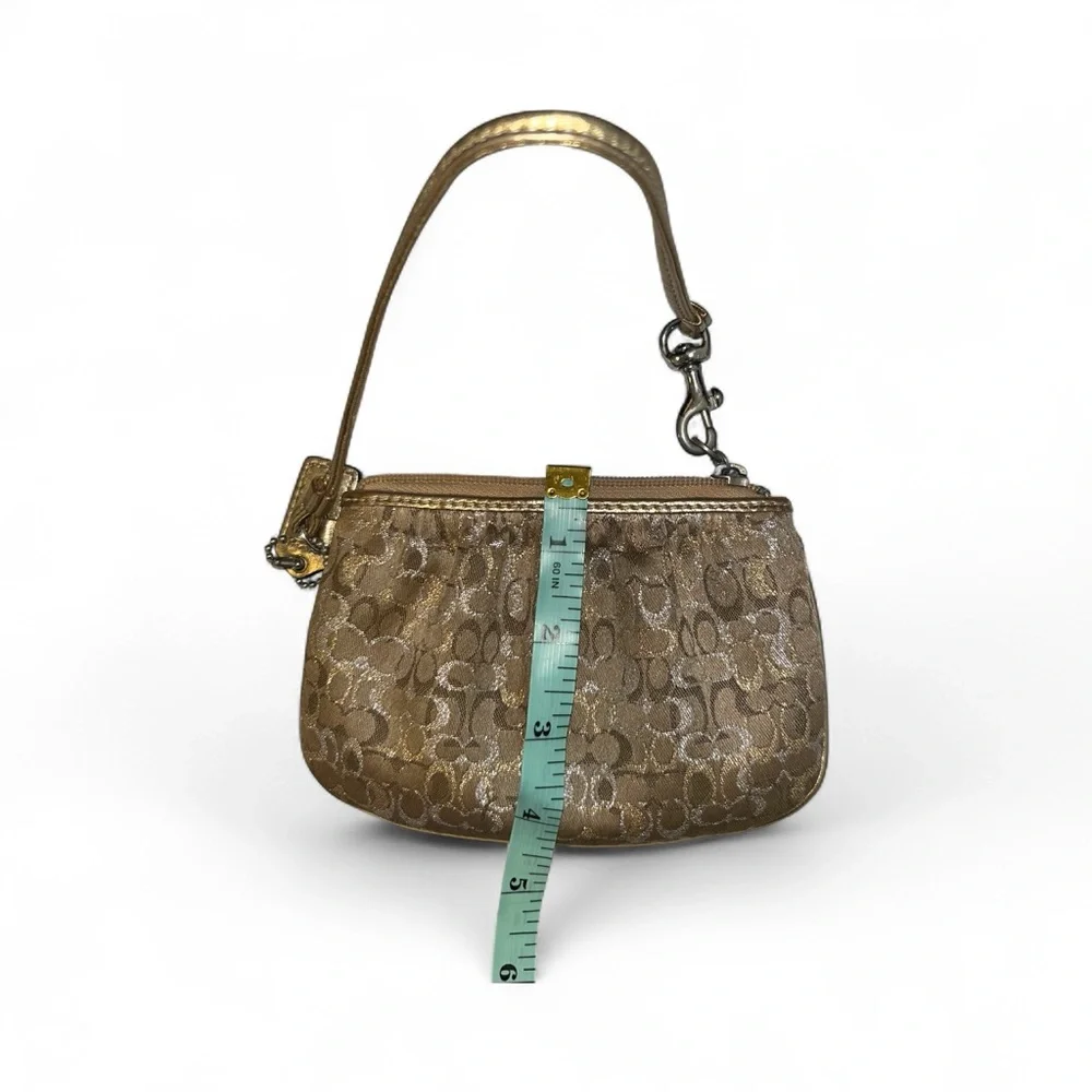 Coach Gold Wristlet Vintage y2k Signature C Coin Purse Wallet Wristlet